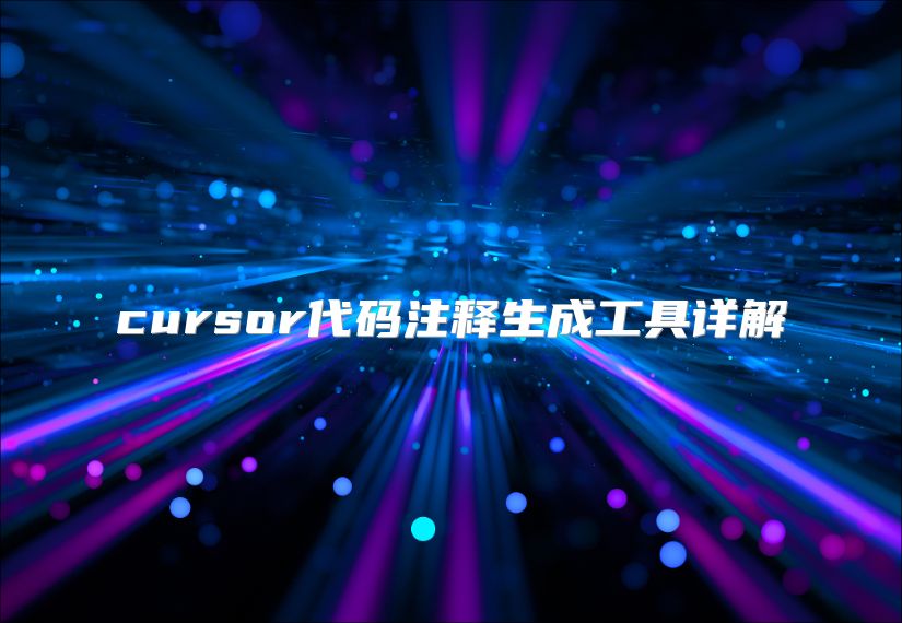 cursor代码注释生成工具详解