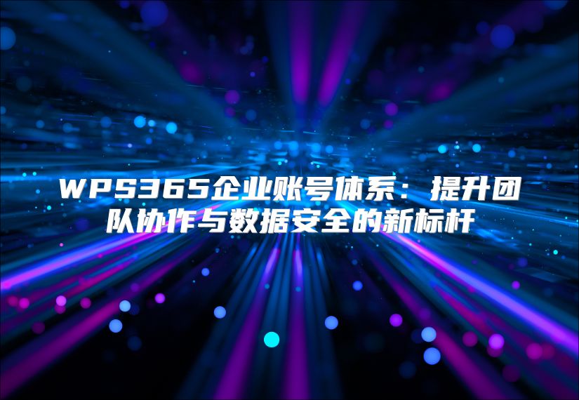 WPS365企业账号体系：提升团队协作与数据安全的新标杆