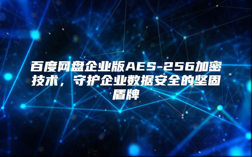 百度网盘企业版AES-256加密技术，守护企业数据安全的坚固盾牌