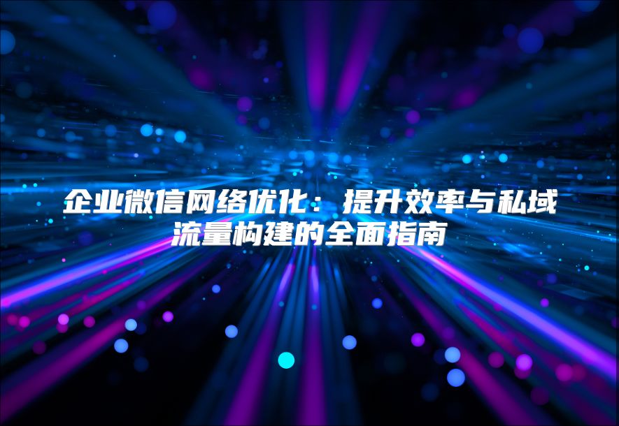 企业微信网络优化：提升效率与私域流量构建的全面指南