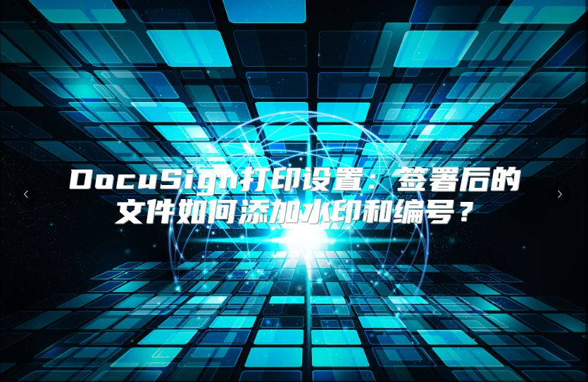 DocuSign打印设置：签署后的文件如何添加水印和编号？