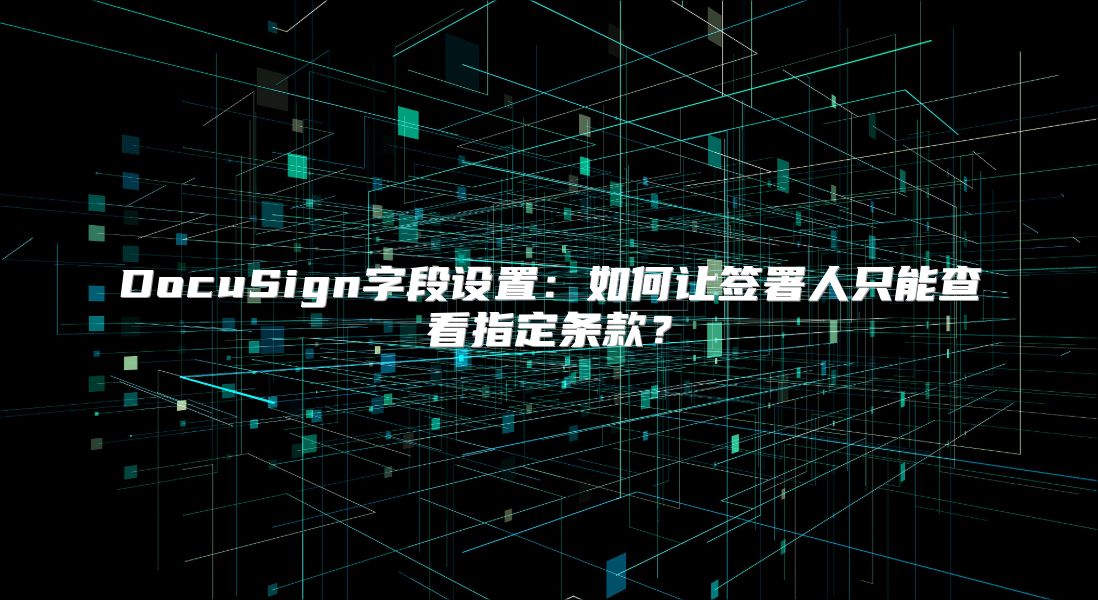 DocuSign字段设置：如何让签署人只能查看指定条款？