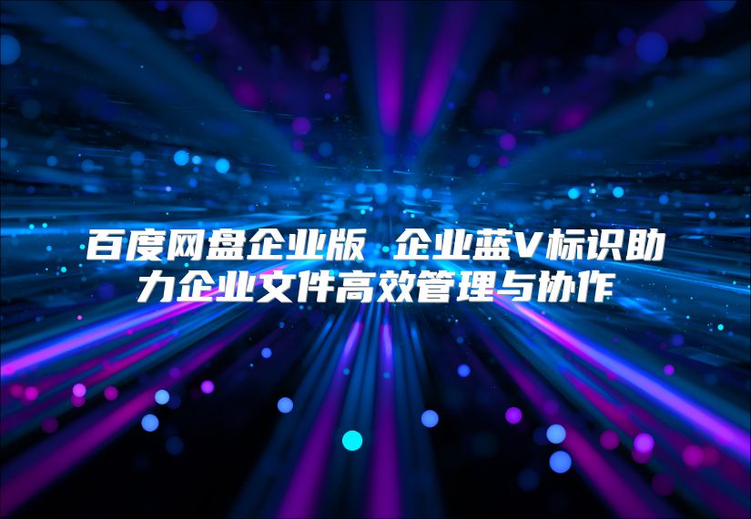 百度网盘企业版 企业蓝V标识助力企业文件高效管理与协作