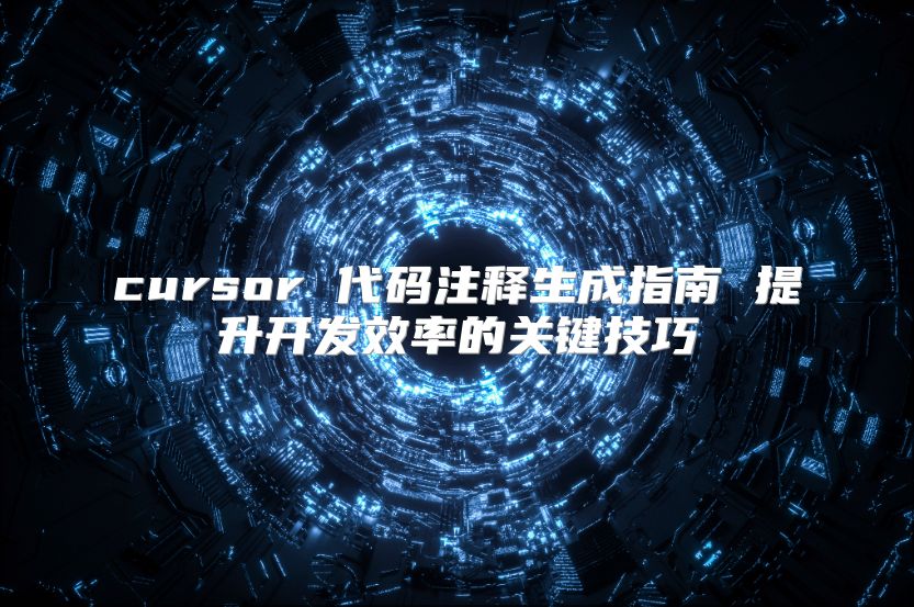 cursor 代码注释生成指南 提升开发效率的关键技巧