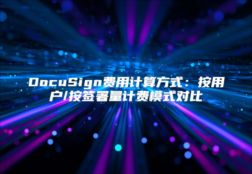 DocuSign费用计算方式：按用户/按签署量计费模式对比