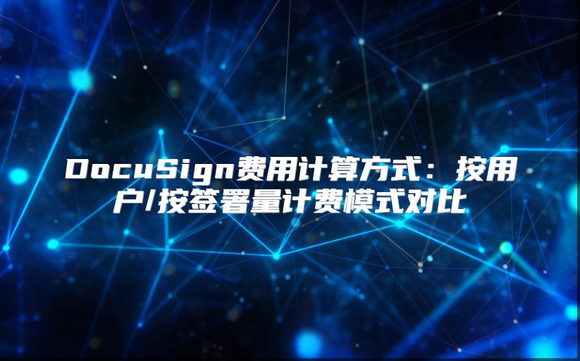 DocuSign费用计算方式：按用户/按签署量计费模式对比