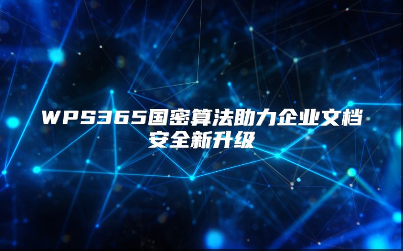 WPS365国密算法助力企业文档安全新升级