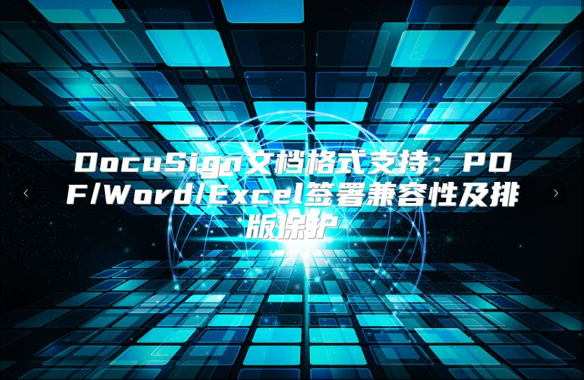 DocuSign文档格式支持：PDF/Word/Excel签署兼容性及排版保护