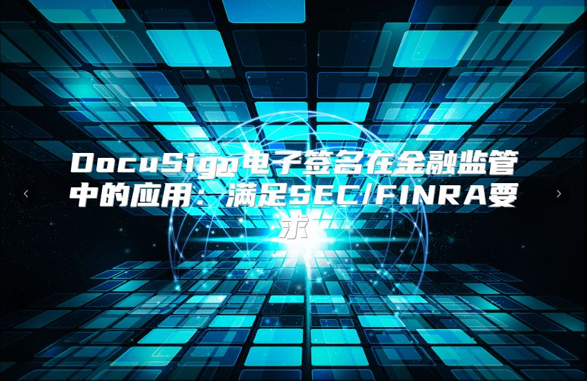 DocuSign电子签名在金融监管中的应用：满足SEC/FINRA要求