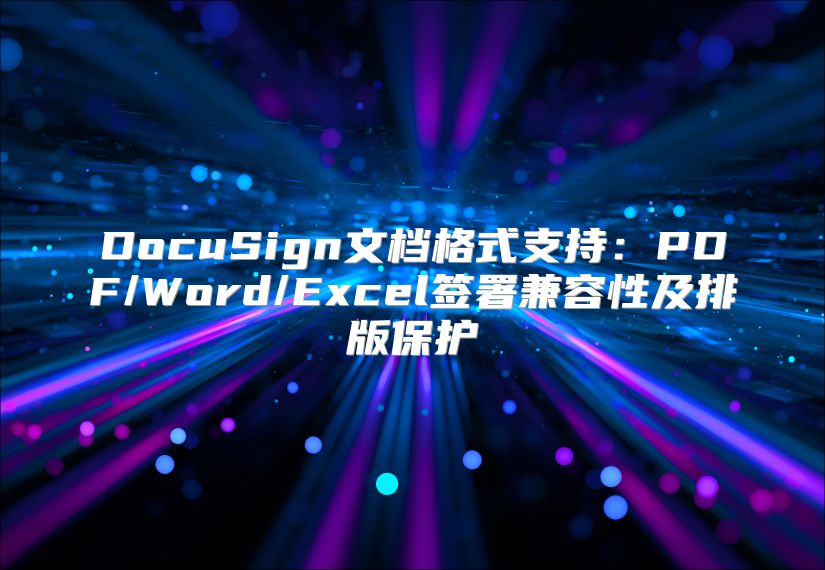 DocuSign文档格式支持：PDF/Word/Excel签署兼容性及排版保护